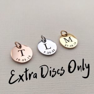 Initial Date Disc Necklace - Extra Discs